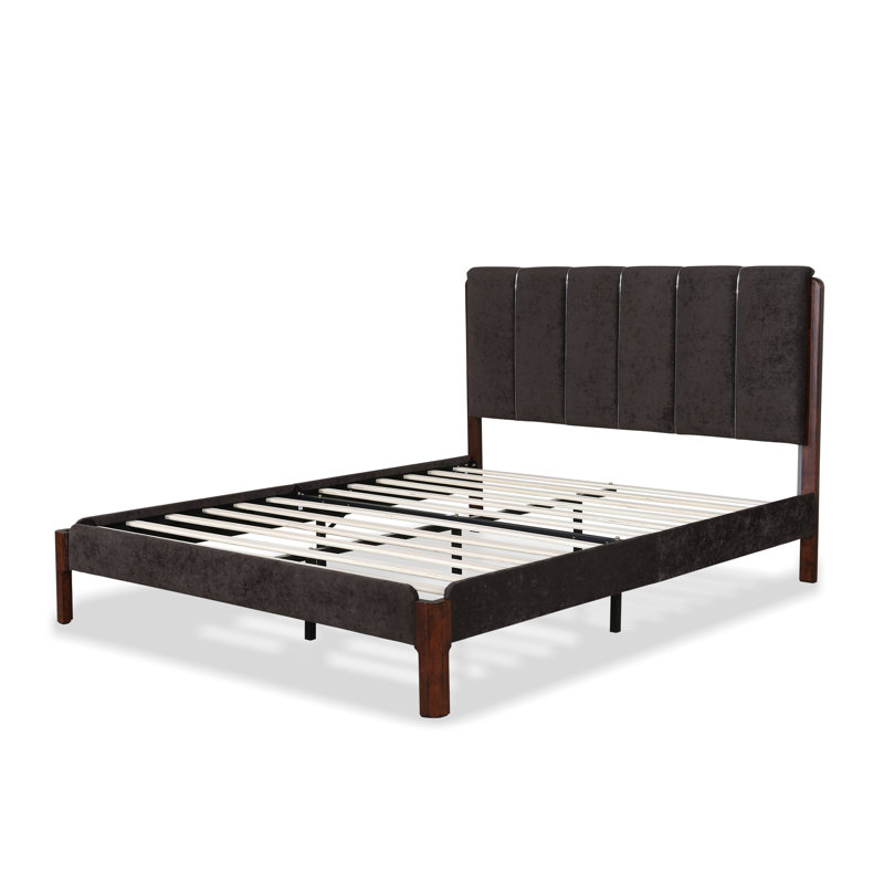 Latitude Run® Twin Solid Wood Upholstered Low Profile Platform Bed